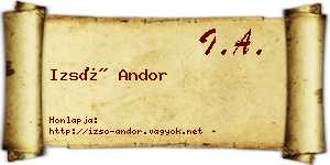 Izsó Andor névjegykártya
