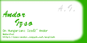 andor izso business card